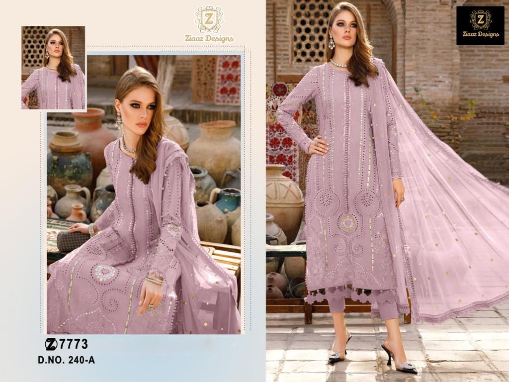 Ziaaz Designs 240 A And B Designer Pakistani Suits
